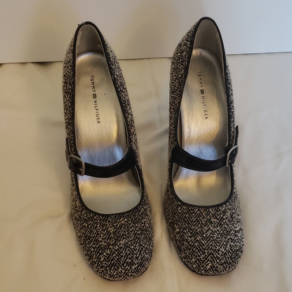 Buckle Black and White Heels
